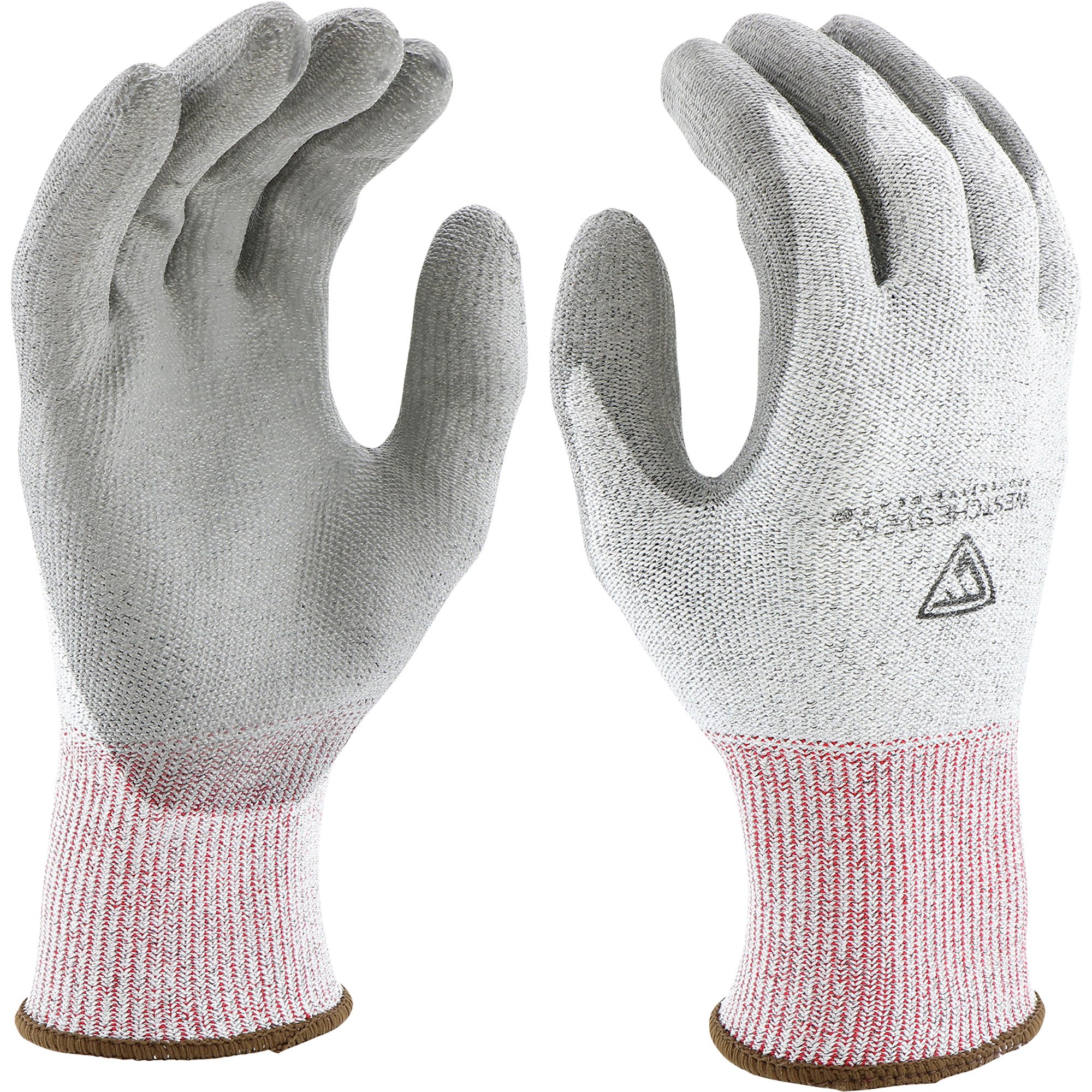 West Chester ANSI A4 Cut-Resistant Polyurethane-Coated Work Gloves — 1 Pair, Gray, Large, Model# 37200-L